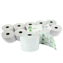 Rotolo per registratore cassa - lunga durata - 59,5 mm x 60 m - 55 gr - diametro esterno 68 mm - anima 12 mm - carta termica - 