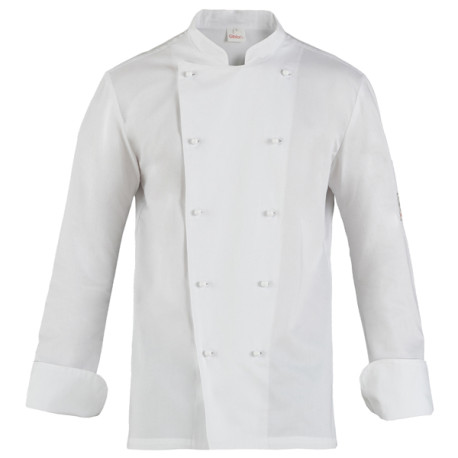 Giacca cuoco Adriano - da uomo - manica lunga - taglia L - bianco - Giblor's