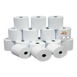 Rotolo registratore cassa - 57,5 mm x 20 m - 60 gr - diametro esterno 50 mm - anima 12 mm - carta pura cellulosa - Sabacart - b