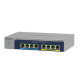 NETGEAR MS108UP, Non gestito, 2.5G Ethernet (100/1000/2500), Full duplex, Supporto Power over Ethernet (PoE), Montabile a paret