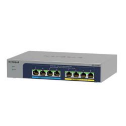 NETGEAR MS108UP, Non gestito, 2.5G Ethernet (100/1000/2500), Full duplex, Supporto Power over Ethernet (PoE), Montabile a paret