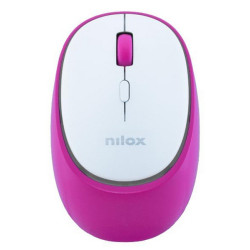 Nilox NXMDWS104, Ambidestro, Ottico, RF senza fili + Bluetooth, 1600 DPI, Rosa, Bianco