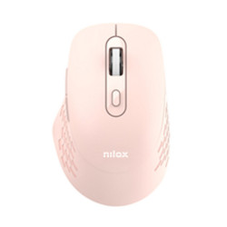 Nilox RATON DUAL WIRELESS 1600 DPI ROSA, Ottico, Bluetooth + USB Type-A, 1600 DPI, Rosa