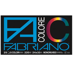 Album FaColore - 24 x 33 cm - 25 fogli - 220 gr - 5 colori - Fabriano