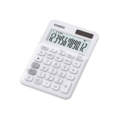 Casio MS-20UC - Calcolatrice da tavolo - 12 cifre - pannello solare, batteria - bianco