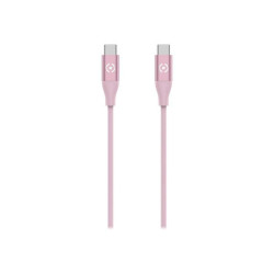 Celly - Cavo USB - USB-C (M) a USB-C (M) - 1.5 m - USB Power Delivery (3A, 60W) - rosa