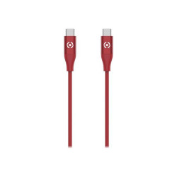 Celly - Cavo USB - USB-C (M) a USB-C (M) - 1.5 m - USB Power Delivery (3A, 60W) - rosso