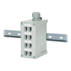 Panduit IndustrialNet DIN Rail Fiber Optic Enclosure - Presa con installazione su rotaia DIN - grigio - 8 porte