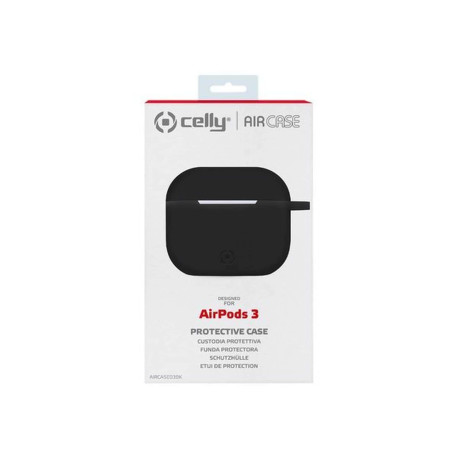 Celly Air Case - Custodia per auricolari - silicone - nero - per Apple AirPods (terza generazione)
