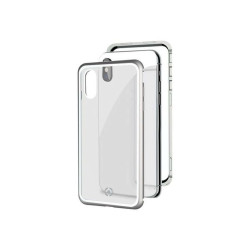 Celly Attraction - Cover per cellulare - Alluminio, vetro temperato - argento, trasparente - per Apple iPhone XS Max