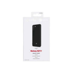 Celly Cromo - Cover per cellulare - poliuretano termoplastico (TPU) rivestito di silicone - nero - per Samsung Galaxy S21+ 5G