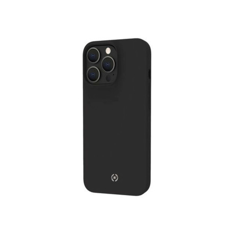 Celly Cromo - Cover per cellulare - TPU (poliuretano termoplastico), rivestimento in silicone - nero - per Apple iPhone 14 Pro 