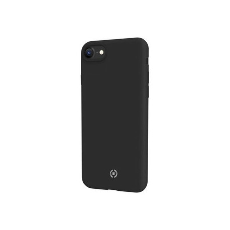 Celly Cromo - Cover per cellulare - TPU (poliuretano termoplastico), rivestimento in silicone - nero - per Apple iPhone 6, 6s, 