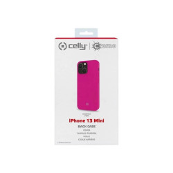 Celly Cromo - Cover per cellulare - TPU (poliuretano termoplastico), rivestimento in silicone - rosa - per Apple iPhone 13 mini