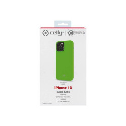 Celly Cromo - Cover per cellulare - TPU (poliuretano termoplastico), rivestimento in silicone - verde - per Apple iPhone 13