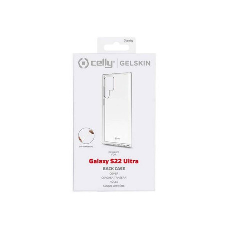 Celly Gelskin - Cover per cellulare - poliuretano termoplastico morbido (TPU) - trasparente - per Samsung Galaxy S22 Ultra
