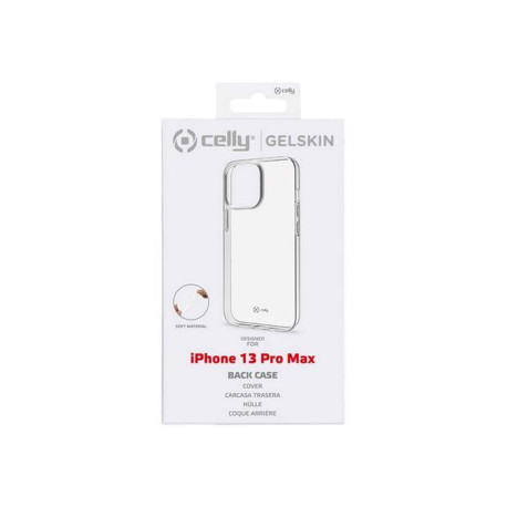 Celly Gelskin - Cover per cellulare - TPU (poliuretano termoplastico) - trasparente - per Apple iPhone 13 Pro Max