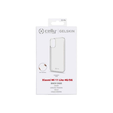 Celly Gelskin - Cover per cellulare - TPU (poliuretano termoplastico) - trasparente - per Xiaomi MI 11 Lite, 11 Lite 5G