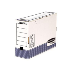 Bankers Box - Cartella a scatola - larghezza dorsale 100 mm - per Folio - bianco con banda blu