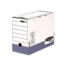 Bankers Box - Cartella a scatola - larghezza dorsale 150 mm - per A4 - bianco con banda blu