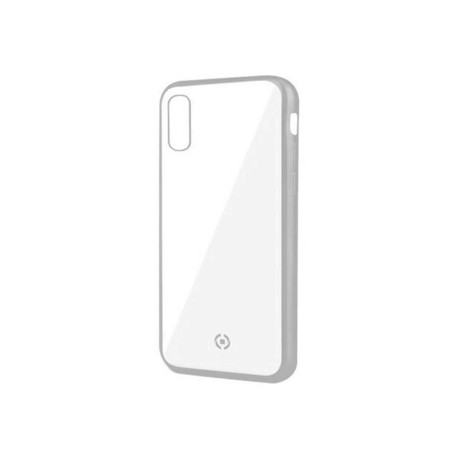 Celly Laser Matt - Cover per cellulare - gomma, TPU (poliuretano termoplastico) - argento, trasparente - per Apple iPhone XS Ma