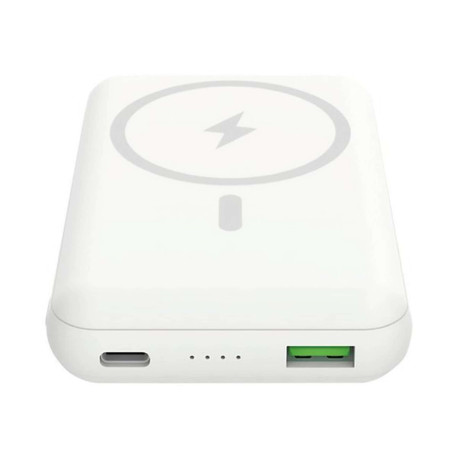 Celly MAGPB10000 - Powerbank - magsafe, wireless - 10000 mAh - 15 Watt - 3 A - 2 connettori di uscita (USB, 24 pin USB-C) - bia