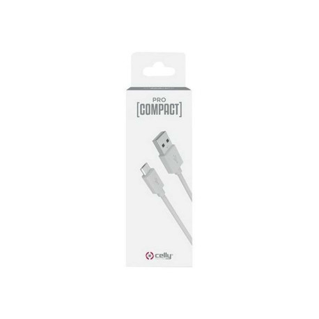 Celly PRO [COMPACT] - Cavo USB - USB (M) a Micro-USB Tipo B (M) - 2.4 A - 1 m - bianco