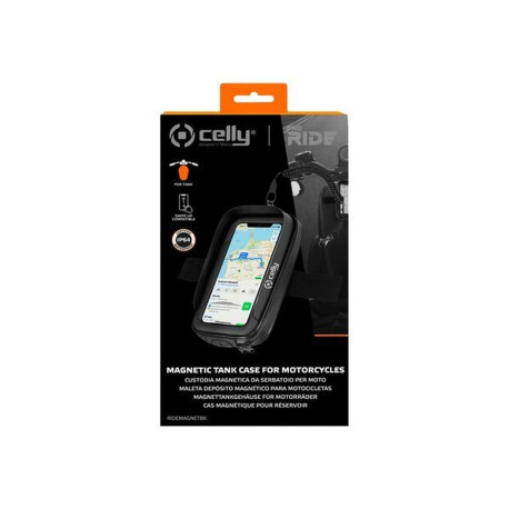 Celly RIDEMAGNET - Custodia per cellulare - plastica - nero - fino a 6,5"