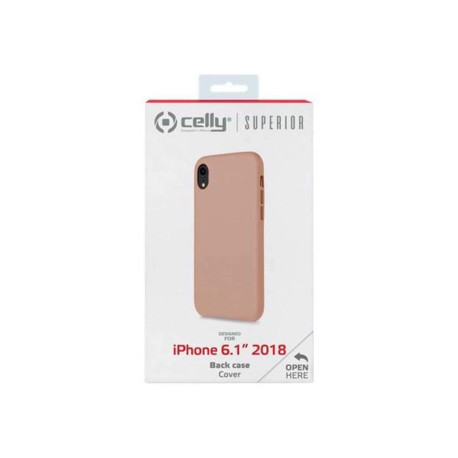 Celly Superior - Cover per cellulare - similpelle - rosa - per Apple iPhone XR