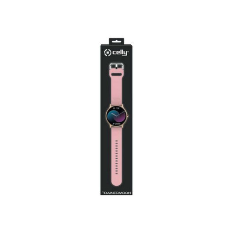 Celly TRAINERMOON - Smartwatch con cinturino - silicone - schermo 1.28" - Bluetooth - 32 g - rosa