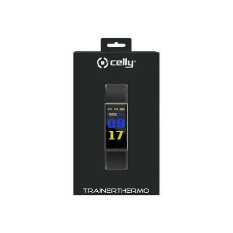 Celly TrainerThermo - Nero - sistema di monitoraggio attività con cinturino - schermo 0.96" - 42 g