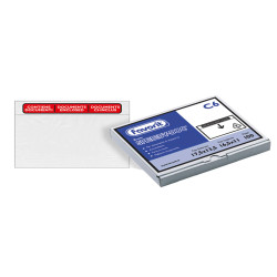 Busta adesiva Speedy Doc - con stampa "contiene documenti" - C6 (16,5 x 11 cm) - LDPE - trasparente - Favorit - conf. 100 pezzi