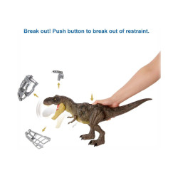 Mattel Jurassic World Dino Escape - Pedata e attacco Tyrannosaurus Rex