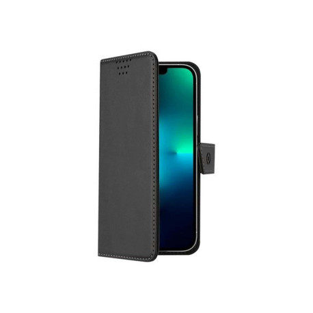 Celly Wallymag - Flip cover per cellulare - Compatibilità MagSafe - plastica, similpelle - nero - per Apple iPhone 13 Pro