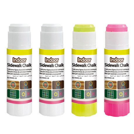 Gessetti da pavimento per interno - colori assortiti - CWR - Scatola 4 gessi stick