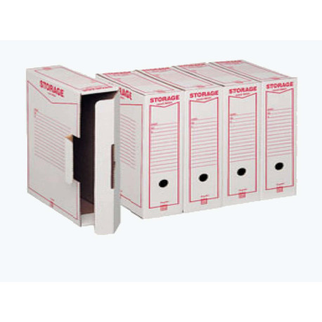Scatola archivio Storage - A4 - 8,5 x 31,5 x 22,3 cm - bianco e rosso - Esselte Dox