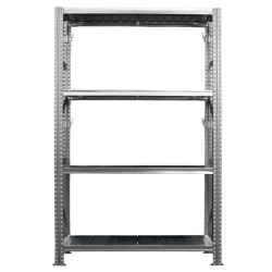Kit scaffale industriale - 4 ripiani - 120 x 50 x 200 cm - acciaio - Tecnotelai