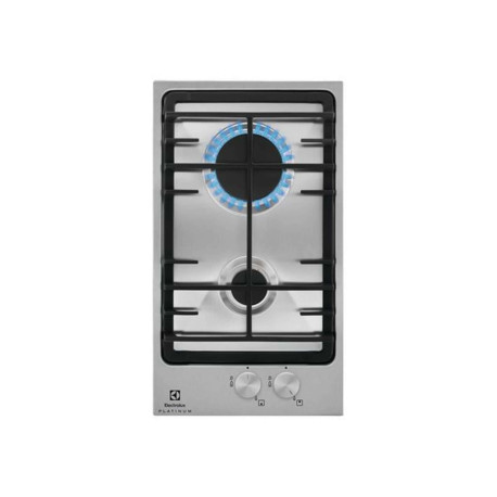Electrolux EGG3322NVX - Piano cottura a gas - 2 piastre - Nicchia - larghezza: 27 cm - prof. 49 cm - argento - acciaio inossida
