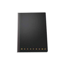 Pigna Monocromo Filo Singer - Taccuino - cucito - maxi - 220 x 280 mm - 80 fogli / 160 pagine - a righe - nero - polipropilene 
