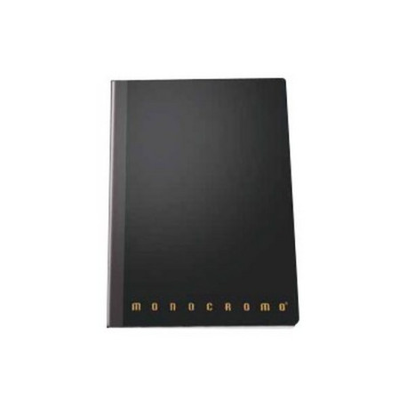Pigna Monocromo Filo Singer - Taccuino - cucito - maxi - 220 x 280 mm - 80 fogli / 160 pagine - a righe - nero - polipropilene 