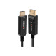 Lindy - Cavo adattatore - DisplayPort maschio a HDMI maschio - 10 m - ottica ibrida rame/fibra - nero - di forma rotonda, suppo
