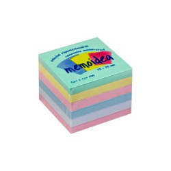 memoidea - Block notes - 76 x 76 mm - 600 fogli (6 x 100) - colori pastello assortiti
