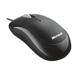Microsoft Basic Optical Mouse - Mouse - per destrorsi e per sinistrorsi - ottica - 3 pulsanti - cablato - USB - nero