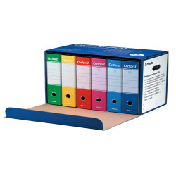 Scatola registratori Oxford G85 - dorso - 8 cm - protocollo 23 x 33 cm - colori assortiti - Esselte - conf. 6 pezzi
