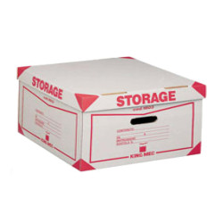 Scatola Storage - con coperchio - 38,5 x 26,4 x 39,7 cm - bianco e rosso - Esselte Dox