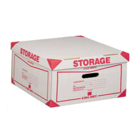 Scatola Storage - con coperchio - 38,5 x 26,4 x 39,7 cm - bianco e rosso - Esselte Dox