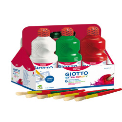 Schoolpack 6 flaconi tempera pronta - 1000ml - colori assortiti - Giotto