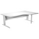 Scrivania Compact Destro Easy - 160 x 60/80/100 cm - Bianco/grigio alluminio