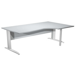 Scrivania Compact Destro Easy - 160 x 60/80/100 cm - Grigio/grigio alluminio