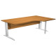 Scrivania Compact Destro Easy - 160 x 60/80/100 cm - Noce chiaro/grigio alluminio